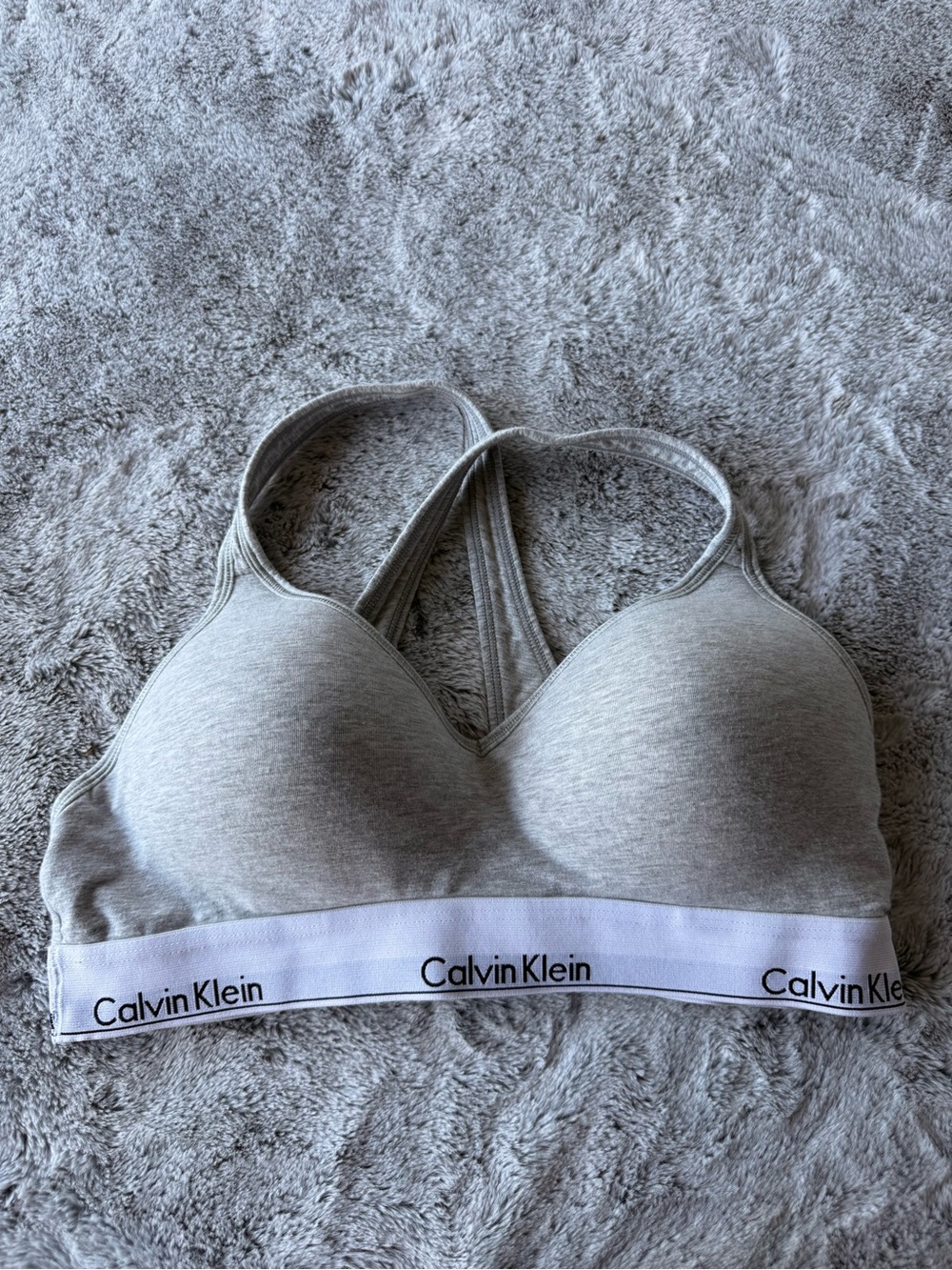 Calvin Klein Light Gray Racerback Padded Bralette